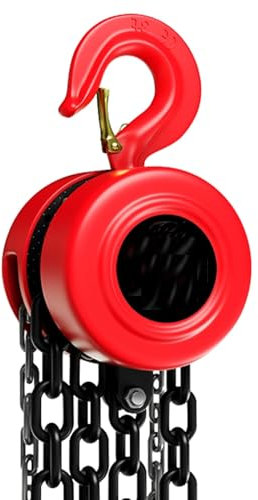 XUHONGYA Handkettenzug Mit Robusten 2 Haken, Manueller Kettenfall Mit Doppelklinkenbremssystem, Blockkettenzug for Lagerbau, Automobilmaschinen, Hebegeräte(3ton-20ft)