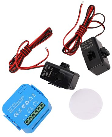 Bewinner Contatore di Energia Intelligente WiFi con Monitoraggio Bidirezionale in Tempo Reale, Contatore di Consumo di elettricità Monofase, Include Pinze CT 2x80A e Supporto App