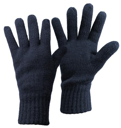 ALPIDEX Thermo Strickhandschuhe Thinsulate Gefütterte Warme Winter Outdoor Sport Feinstrick Handschuhe Strickbund Hautfreundlich Atmungsaktiv Unisex Damen Herren, Größe:L, Farbe:Dark Blue
