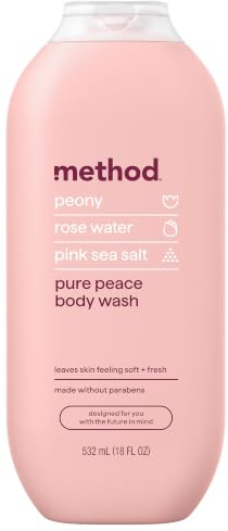 Method - Pure Peace Body, rosenvatten och rosa havssalt - 18 uns flytande