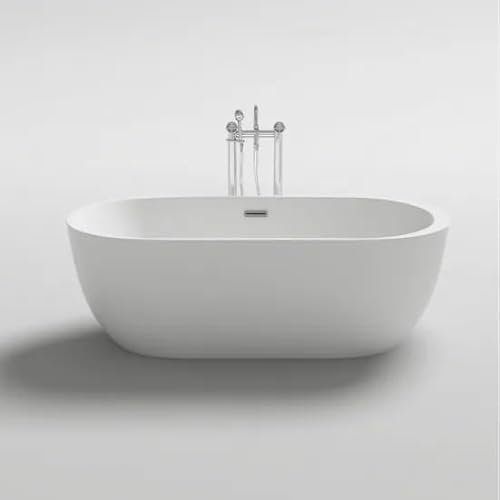 BagnoItalia Vasca freestanding moderna bianca centro stanza bagno 170x80 stondata