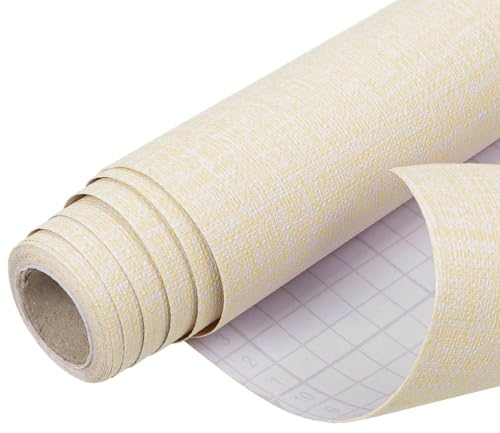 Arthome vinilo adhesivo muebles 40cmx3m Texturizado Grasscloth Papel Pintado,Autoadhesivo Removible Contacto Papel Adhesivo para Dormitorio Estar Armario,Revestimiento mural adhesivo(Beige）