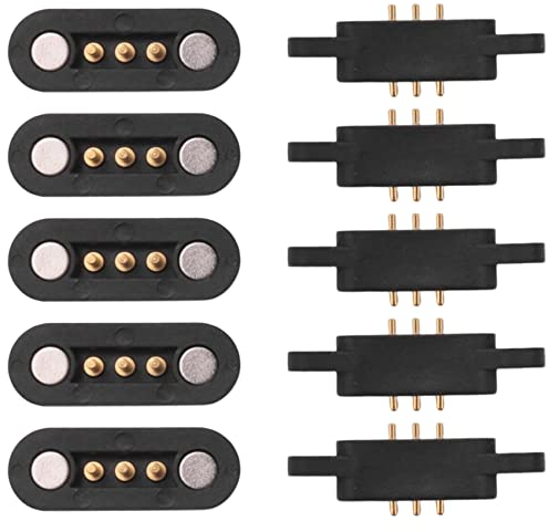 Liseng 5 Paare Federbelasteter Magnetischer Pogo Pin Anschluss 3 Positionen Raster Maß 2,3 MM Durchgangs LöCher MäNnlich Weiblich Sonde