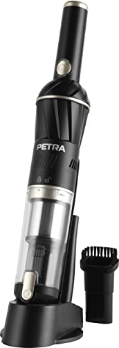 Petra 11,1V Kabelloser Handstaubsauger – mit Ladestation, leicht, kompakt, 100ml Staubbehälter, Auto-Staubsauger, HEPA-Filter, 20 Min Betriebszeit, LED-Bodenbürste, Küchenstaubsauger