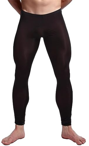 Sexigt nät för män från BaronHong genomskinliga byxor, långa nattbyxor, muskelstrumpbyxor, leggings