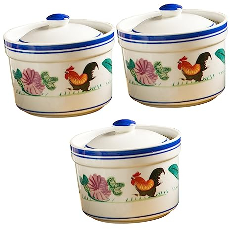 3 Pcs Ceramic Tureen Casserole Dish with Lid Braiser Pan with Lid Stockpot with Lid Cooking Korean Bowl Braising Pan with Lid Soup Bowls with Lids Ceramic Tableware Food Onion