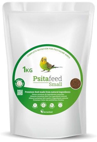 Psitafeed Small - Mangime con Proteina di Insetto per Parrocchetti e Psittacidi Piccoli 1 kg con Mela, Arancia e Pera - Fabbricazione e Allevamento Europeo - Davianfeed