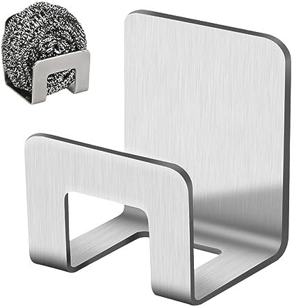 Fulenyi Scolapiatti per Spugna | Supporto per Strofinacci in Acciaio Inossidabile – Gancio di stoccaggio Autoadesivo per strofinaccio, Forniture di Supporto per la Pulizia delle spugne o