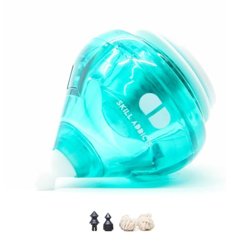 SA Ball Bearing Spin Top - Turquesa Oscuro (Incluye Accesorios de peonza, aplicación para Aprender Trucos de Spintop, Trompo)