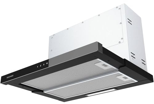 Oranier Einbau Dunstabzugshaube 60 cm FLA660 - Umluft Abzugshaube mit ausziehbarer Glasblende - Dunsthaube mit Touch Control mit 3 Leistungsstufen