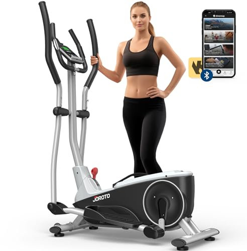 JOROTO Crosstrainer für zuhause, Magnetisch ultraleiser Ellipsentrainer mit 8 Widerstandsstufen, Pulse Rate Grips & LCD Monitor Elliptical für Home Gym, 330lb/150kg Gewichtbarkeit