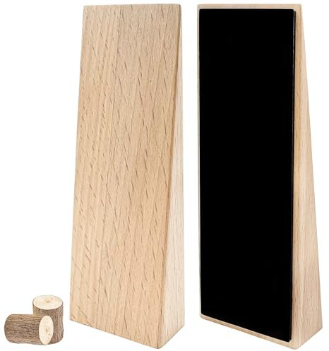 Xpieoyrm Fermaporta da pavimento, Set di 2 Fermaporta in Legno, door stopper, Zeppa in Legno Duro, cunei in legno di faggio naturale, per Fissare le Porte in Ufficio, Bagno Balcone Cucina