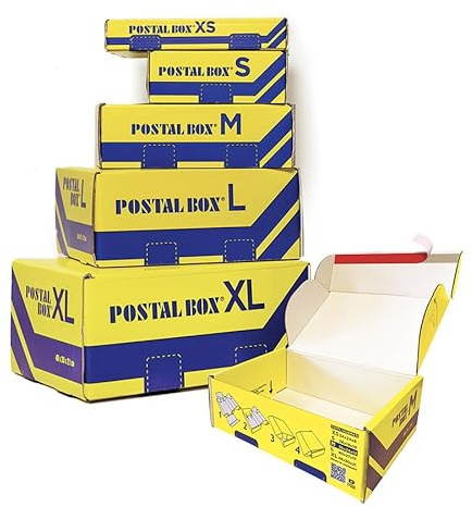 BLASETTI - POSTALBOX M automatiska fraktlådor - 10-pack om 32 x 24 x 6 cm, perfekt för frakt och skydd av föremål