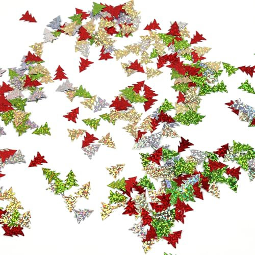 Oblique Unique Tannenbaum Konfetti glitzernd irisierend Weihnachtsbaum Christbaum Baum Streu Deko Tischdekoration für Weihnachten Motto Party