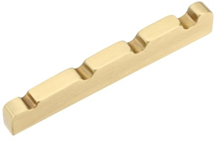 ECSiNG 1 Pieza de Cejuela para Bajo Eléctrico Cejuela de Latón para Bajo Eléctrico de 4 Cuerdas 38 Mm Cejuela de Cuerda de Fondo Plano Compatible con Fender JAZZ Bajos (38 x 6,2 x 3mm)
