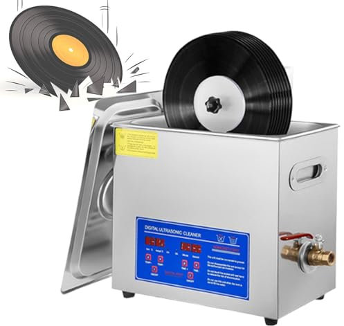 Machine de nettoyage de disques vinyles à ultrasons avec minuterie numérique et chauffage – Nettoyant professionnel 40 kHz avancé pour outils de réparation