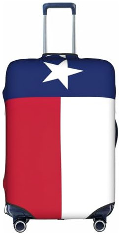 Jkkghll Texas State Flag Print Copertura per bagagli elastica da viaggio con cerniera nascosta antigraffio, bianco, S
