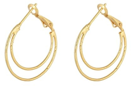KnSam Orecchini da donna in oro bianco 750 18 carati, orecchini classici in oro 18 carati, stile Liberty, veri gioielli in argento, Oro giallo, Senza zirconi