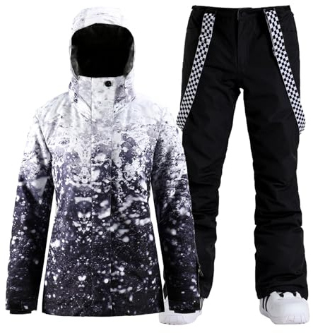 GSOU SNOW Ensemble de Ski Femme 2 Pièces Veste et Pantalon de Ski