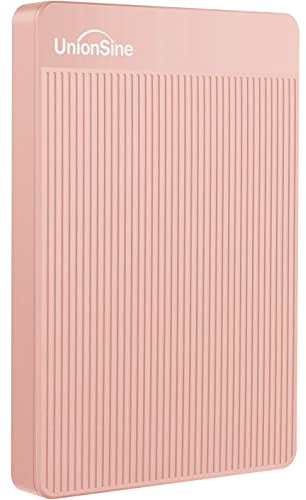 UnionSine 500GB Ultra Slim Portable External Hard Drive HDD-USB 3.0 for PC, Mac, Laptop, PS4, Xbox one, Xbox 360-(Pink)
