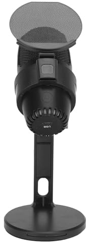Dpofirs RGB-ljus USB-kondensatormikrofon Ljudspelsmikrofon för Studioinspelning, Livestreaming, PC-kondensatormikrofon för 7 8 10 11, OS X 10. Antal: 1 (Svart)