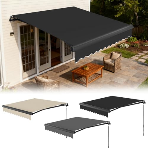 Peviasot Tenda da sole elettrica 250 x 200 cm, con braccio snodato con telecomando per balcone e terrazza, protezione solare resistente alle intemperie con inclinazione di 0-45°, con materiale di