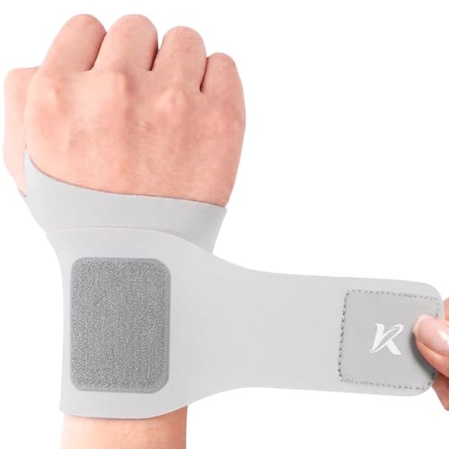 kichicho Andningsaktiva tunna handledsband, lätt handledsstöd handbandage för senskidinflammation, sval handledsbandage höger och vänster för sport, hushållsarbete och sommar (grå)