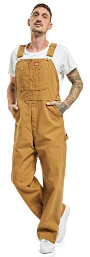 Dickies mens Bib overalls and coveralls workwear apparel, Brown Duck, 44W x 30L US