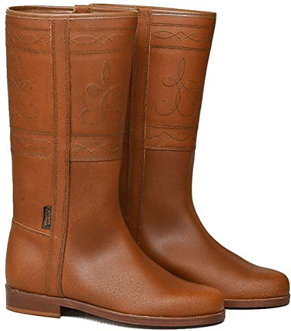 Stivali campera campero Marrone Chiaro Valverde del Camino Pelle Crosta ingrassata Cuoio (43 EU)