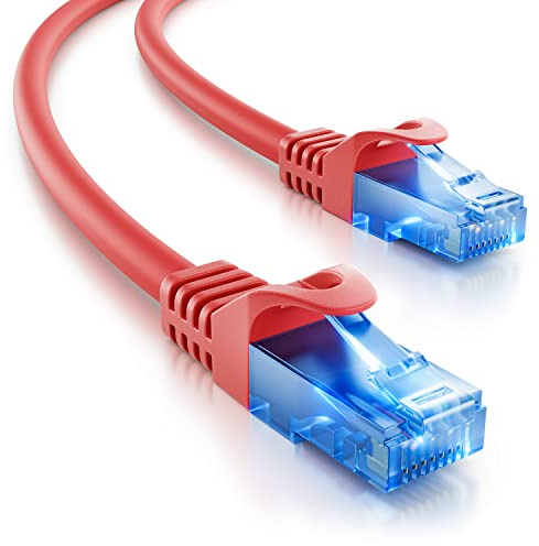 deleyCON 7,5m CAT.6 Ethernet Gigabit Lan Netzwerkkabel RJ45 CAT6 Kabel Patchkabel Kompatibel zu CAT.5 CAT.5e CAT.6a Cat.7 - Rot