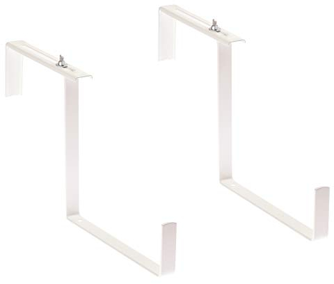 4smile Blumenkastenhalterung Balkon – Bunte Blütenpracht für perfekte Sommerstimmung – Made in Germany Blumenkastenhalter in Weiß zur Anbringung an eckigen Balkongeländern – Für Kästen bis 15cm