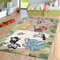 TT Home Kinderzimmer Teppich Dschungel Zoo Tiere Zebra Tiger Löwe AFFE Beige Creme, Größe:80x150 cm