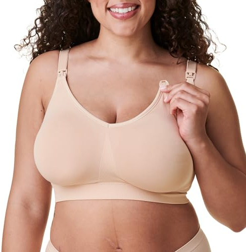 Bravado Designs Body Silk sömlös amnings-BH för amning, trådlös moderskaps-BH, Butterscotch, M