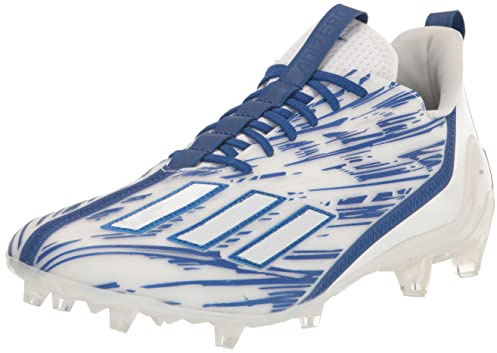 adidas Men's Adizero Football Shoe, White/Team Royal Blue/White, 14
