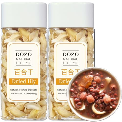DOZO Dried Lily Bulb Dried Lily Bai He 10.58oz/300g Loose Edible Lily Bulbs Non-sulfur Health Food Making Porridge 百合干 龙牙百合 天然食用百合