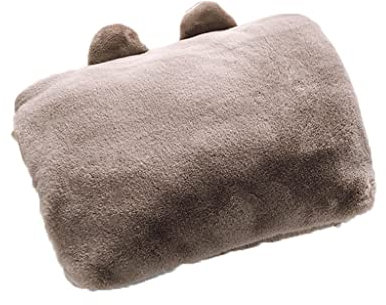 Hot Water Bottle Hot Water Bottle Cute Rechargeable Hot Water Bag With Plush Cover For Menstrual Cramps Or Muscle Aches Back Pain best gift (Color : Brown, Size : 10.3x6.7 inches)