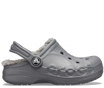 Crocs Unisex Niño Baya Lined Clog T Zueco, Charcoal/Charcoal, 22/23 EU