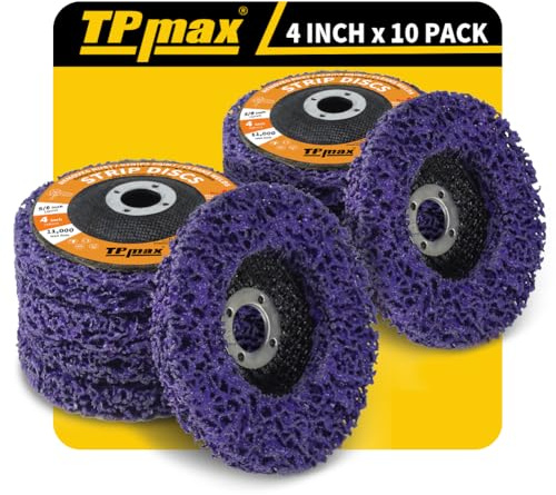 10 Pièces Disques de Nettoyage 100 mm, Dérouillant Disque Abrasif pour Meuleuse d'Angle, CSD Disque pour Métal, Pierre, Bois et Plastique