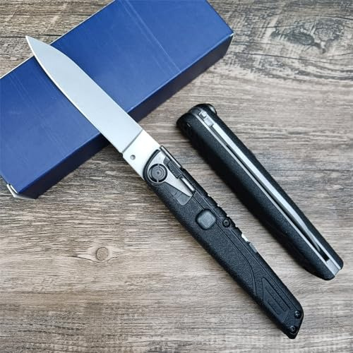 HUAAO 7.7 Assisted Open Folding Pocket Knife,Button Lock EDC Utility Knife for Camping, Hunting, Hiking, Fishing, Indoor and Outdoor Activities Gifts