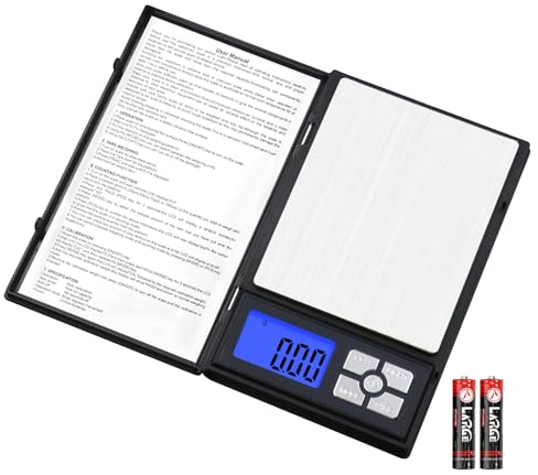 UNIWIGH Digitale Taschen-Gramm-Waage mit 0,01g Genauigkeit, 500g Präzisionswaage, Digitales Küchengewicht Gramm und OZ für Lebensmittel, Schmuck, Kaffee, Backen, Kochen, Medizin, Pulver, mit LCD-Tara