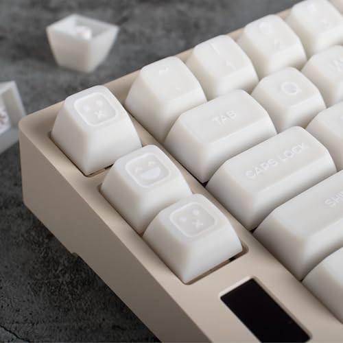 White Jade Keycaps Doubleshot Tastenkappen SA Keycap Set Fit für 61/64/87/104/108 Cherry Mx Switches Mechanische Tastatur