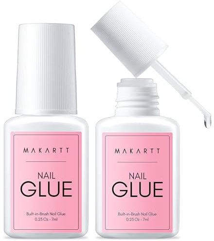 Makartt 2 Stück Nagelkleber Für Kunstnägel - Extra Stark UV Nagelkleber für Tips, 7ML Nail Glue Schnelltrocknend Professionelle Salon-Qualität, Perfekt für Kunstnägel, Falsche Acrylnägel, Nagelkunst