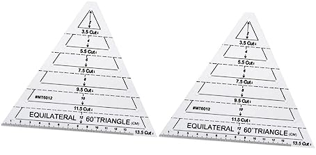 Gogogmee 2stücke Quilting Lineal Transparentes Dreiecks-lineal Für Stoffzuschnitt Und Nähprojekte