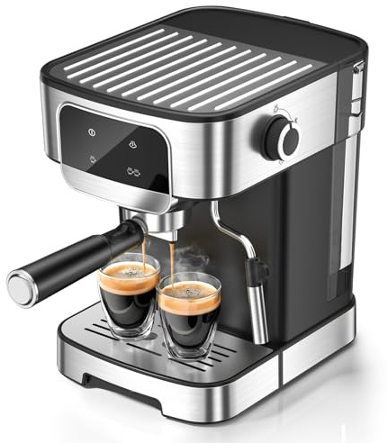 LERTIN Espresso Machine 20 Bar, Professional Espresso Maker With Auto Milk Frother, Home Compact Espresso Coffee Machine With Led Touch Screen, 61OZ Removable Water Tank For Latte, Cappuccino