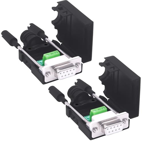 YARCHONN DB9 Kein Lötanschluss Breakout Board RS232 D-SUB 9 Pin Seriell zu RXD TXD GND 235 Adapter Klemmen Block mit Fall 2-Pakete (Buchse)