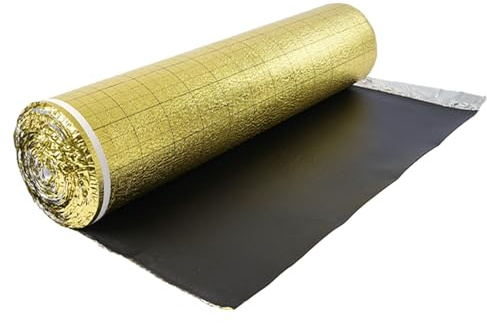 VEVOR Sous Couche Parquet, 18,6 m², Sous-couche Isolante, Épaisseur 3 mm, Mousse IXPE, Film PE Imperméable Doré, Insonorisation Anti-humidité, Protection Infiltration, pour Sols Stratifiés, Parquets