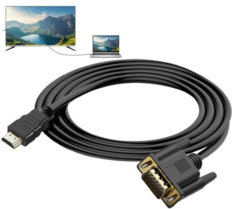 Genérico Cable HD A VGA, Adaptador De HD A VGA, Periféricos de Transmisión Estable para Monitor de Computadora, PC, TV, Portátil y Proyector