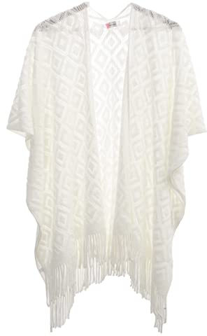 soul young Châle Femme Leger Ponchos et Capes Fringes Tricoté Pashmina