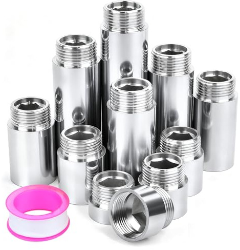 Niuny kranförlängning 3/4 tum 100 mm kranförlängningar mässing förkromad 1 st förlängning fitting förlängning vattenanslutning gängfitting gängförlängning för kranar hörnventiler