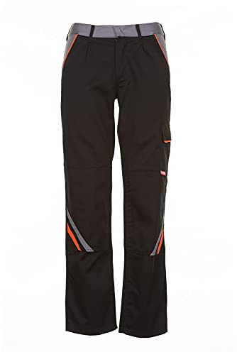 Planam 2421102 Visline Bundhose, Schwarz/Orange/Zink, Größe 102